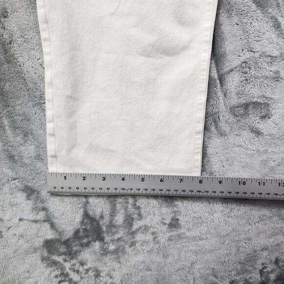 Alfani Pants Womens 14 White Stretch Cotton Mid Rise Capri Double Button Casual - Picture 10 of 11